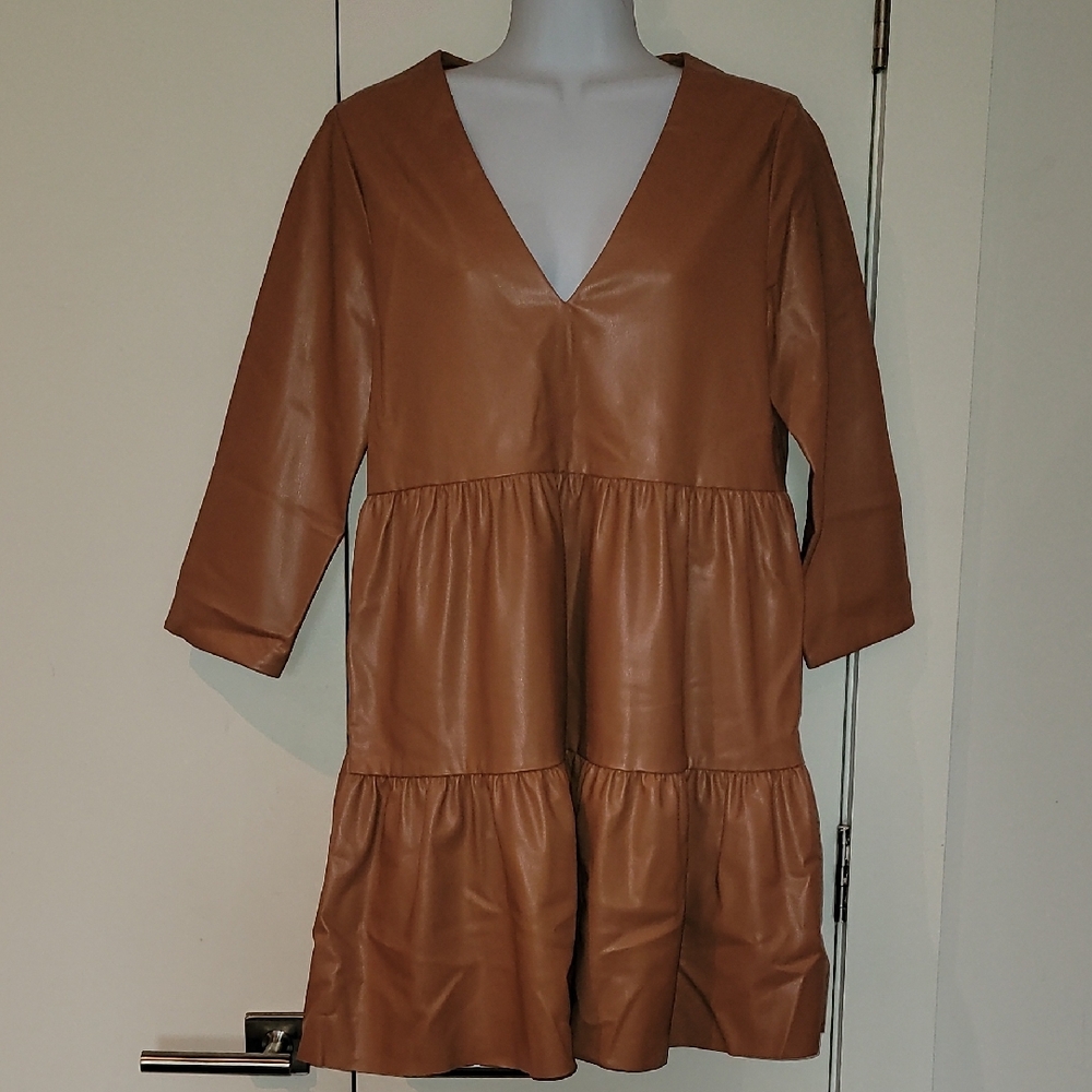 Zara Caramel Brown Mini Dress
